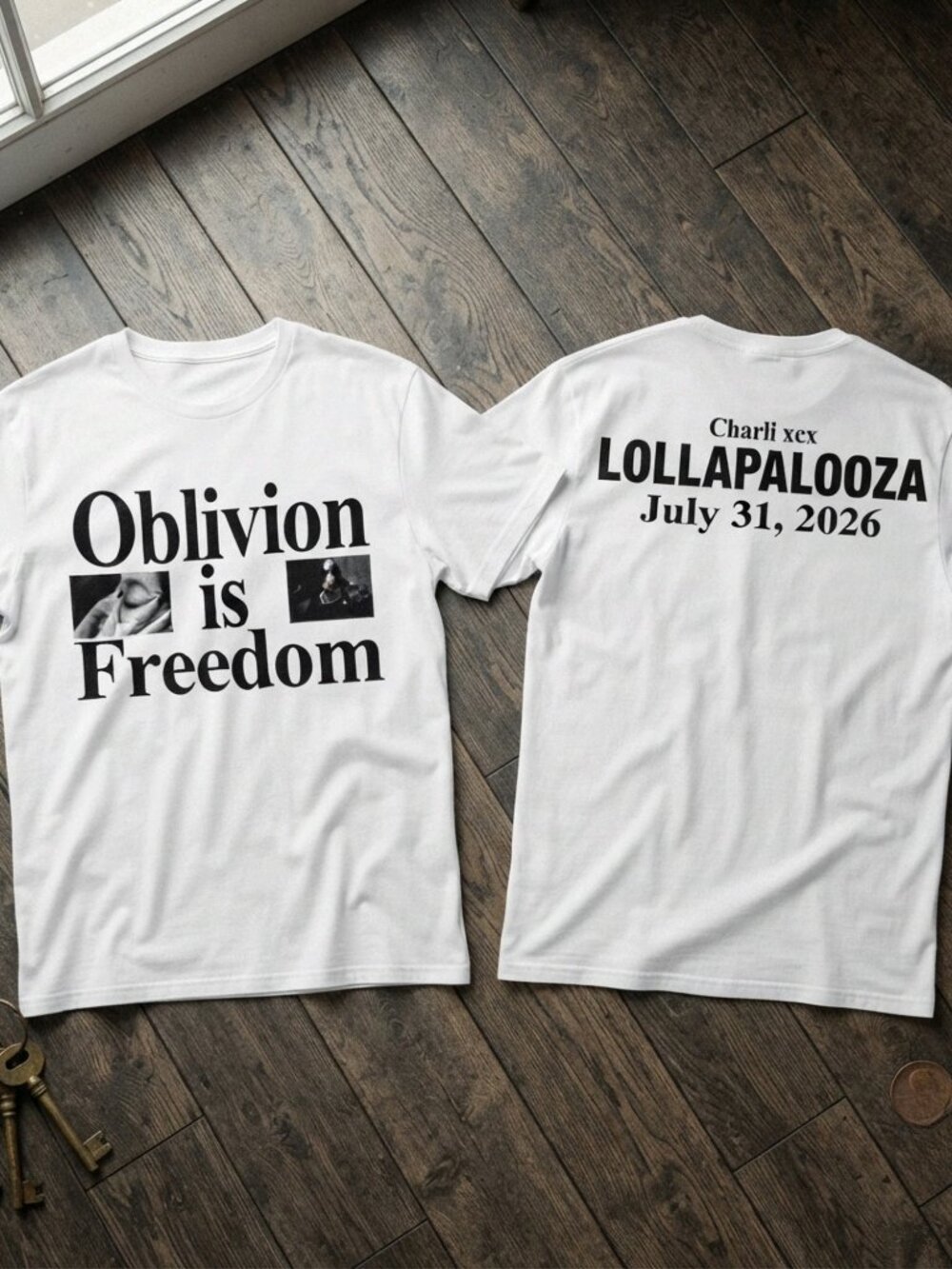 Charli XCX Lollapalooza July 31 2026 Oblivion Is Freedom Vintage T-Shirt
